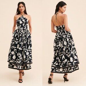 Anthropologie Forever That Girl Let Me Be Floral Halter Maxi Dress Size 2X